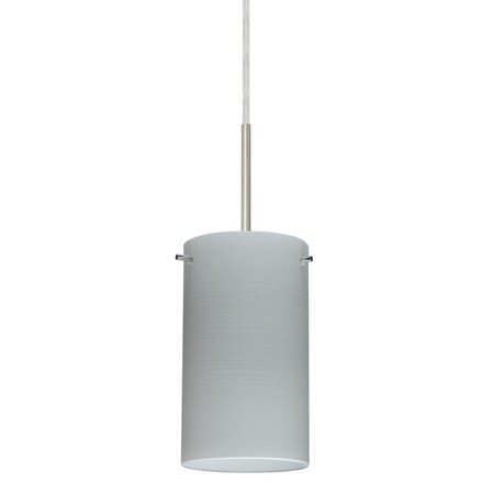 Besa Lighting Besa Stilo 7 Pendant Satin Nickel Chalk 1x40W G9 1BC-4404KR-HAL-SN